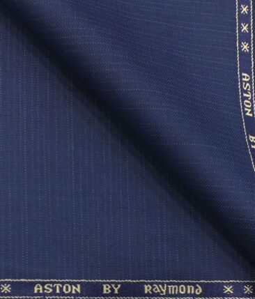 Raymond Bright Royal Blue Self Design Trouser Fabric With Exquisite White base Blue Checks Shirt Fabric (Unstitched)