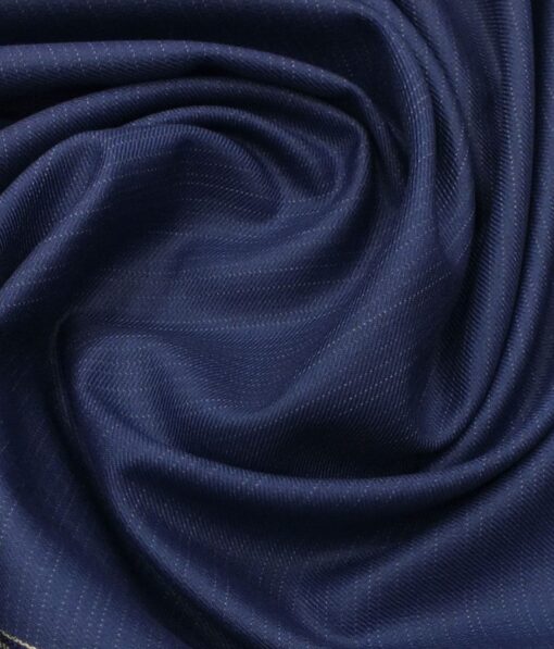 Raymond Bright Royal Blue Self Design Trouser Fabric With Exquisite White base Blue Checks Shirt Fabric (Unstitched)