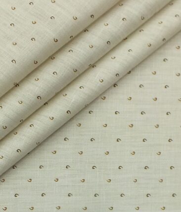 Raymond Dark Brown Self Check Trouser Fabric With Exquisite Khadi Look Beige Printed Shirt Fabric (Unstitched)