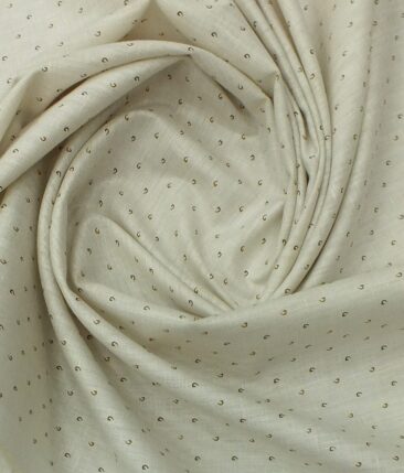 Raymond Dark Brown Self Check Trouser Fabric With Exquisite Khadi Look Beige Printed Shirt Fabric (Unstitched)