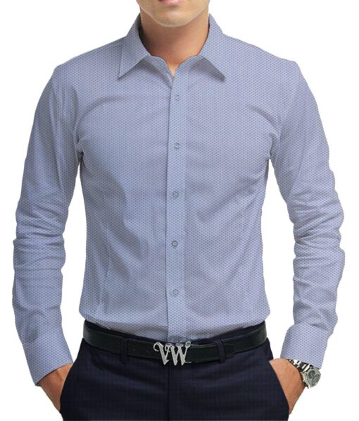 Raymond Dark Royal Blue Self Design Trouser Fabric With Exquisite Light Blue Structured Shirt Fabric (Unstitched)