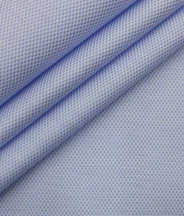 Raymond Dark Royal Blue Self Design Trouser Fabric With Exquisite Light Blue Structured Shirt Fabric (Unstitched)