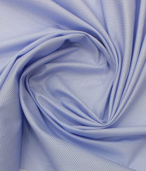 Raymond Dark Royal Blue Self Design Trouser Fabric With Exquisite Light Blue Structured Shirt Fabric (Unstitched)