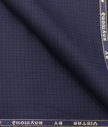 Raymond Dark Royal Blue Self Design Trouser Fabric With Exquisite Light Blue Structured Shirt Fabric (Unstitched)