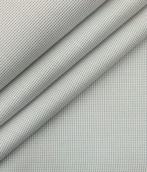 Raymond Blackish Grey Self Design Trouser Fabric With Exquisite Light Grey Structured Shirt Fabric (Unstitched)
