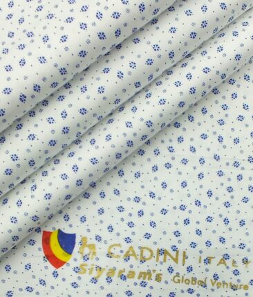 Raymond Bright Royal Blue Self Design Trouser Fabric With Cadini by Siyaram's Royal Blue Printed Shirt Fabric (Unstitched)