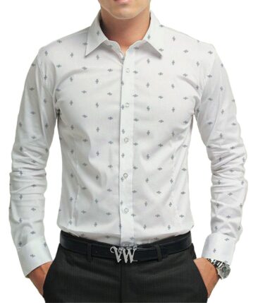 Raymond Dark Blueish Grey Structured Trouser Fabric With Monza White Printed 100% Cotton Shirt Fabric (Unstitched)