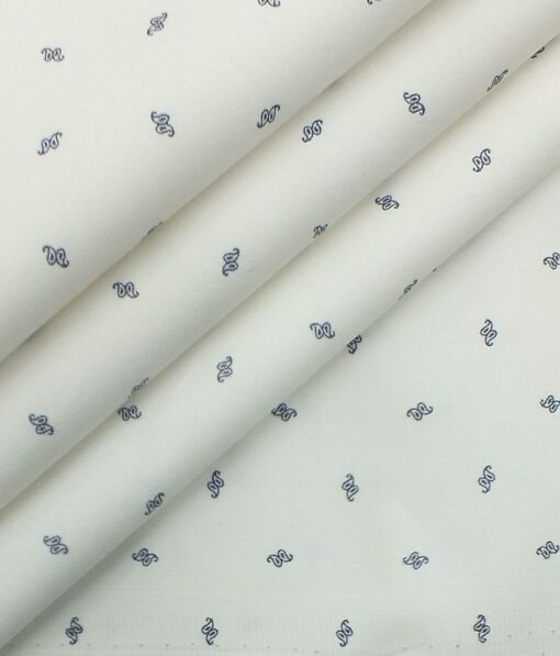 Raymond Dark Blueish Grey Structured Trouser Fabric With Monza White Printed 100% Cotton Shirt Fabric (Unstitched)