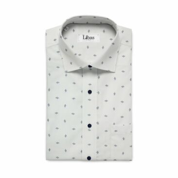 Raymond Dark Blueish Grey Structured Trouser Fabric With Monza White Printed 100% Cotton Shirt Fabric (Unstitched)