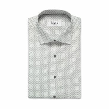 Raymond Worsted Dark Grey Trouser Fabric With Monza White Printed 100% Cotton Shirt Fabric (Unstitched)