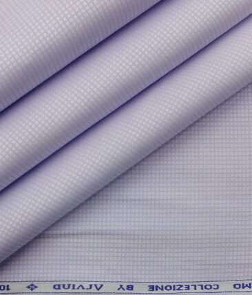 Raymond Dark Purple Self Check Trouser Fabric With Arvind Light Purple Structured 100% Cotton Premium Shirt Fabric (Unstitched)