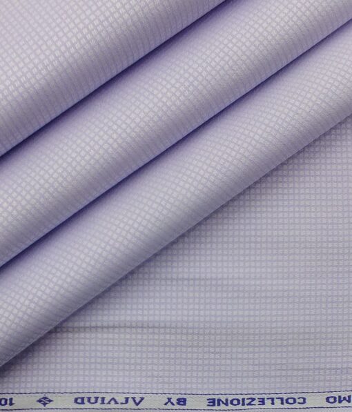 Raymond Dark Purple Self Check Trouser Fabric With Arvind Light Purple Structured 100% Cotton Premium Shirt Fabric (Unstitched)