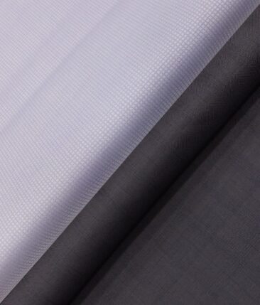 Raymond Dark Purple Self Check Trouser Fabric With Arvind Light Purple Structured 100% Cotton Premium Shirt Fabric (Unstitched)