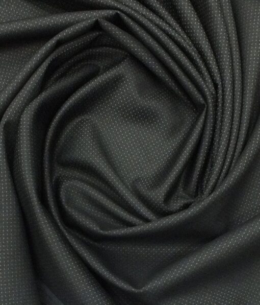 Don & Julio (D & J) Dark Grey Dotted Structured Premium Party Wear Three Piece Unstitched Suit Length Fabric (Unstitched - 3.75 Mtr)