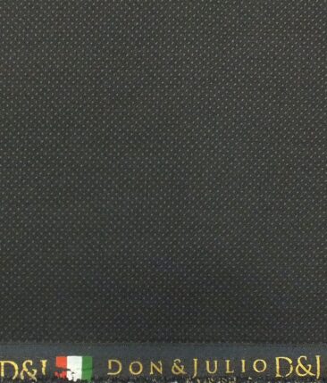 Don & Julio (D & J) Dark Grey Dotted Structured Premium Party Wear Three Piece Unstitched Suit Length Fabric (Unstitched - 3.75 Mtr)