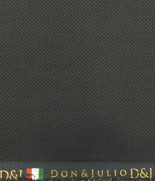 Don & Julio (D & J) Dark Grey Dotted Structured Premium Party Wear Three Piece Unstitched Suit Length Fabric (Unstitched - 3.75 Mtr)