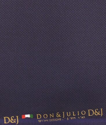 Don & Julio (D & J) Eggplant Purple Dotted Structured Premium Party Wear Three Piece Unstitched Suit Length Fabric (Unstitched - 3.75 Mtr)