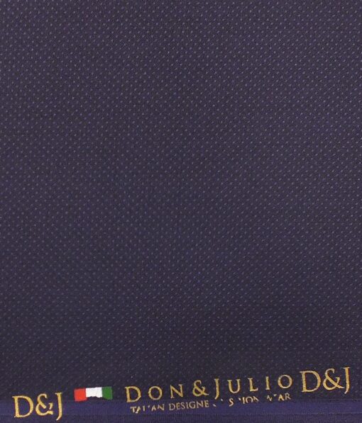 Don & Julio (D & J) Eggplant Purple Dotted Structured Premium Party Wear Three Piece Unstitched Suit Length Fabric (Unstitched - 3.75 Mtr)