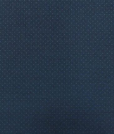 Don & Julio (D & J) Dark Ocean Blue Dotted Premium Party Wear Three Piece Unstitched Suit Length Fabric (Unstitched - 3.75 Mtr)