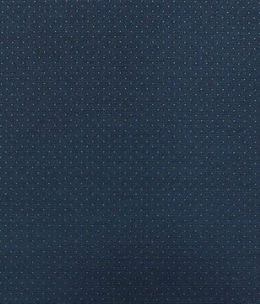 Don & Julio (D & J) Dark Ocean Blue Dotted Premium Party Wear Three Piece Unstitched Suit Length Fabric (Unstitched - 3.75 Mtr)