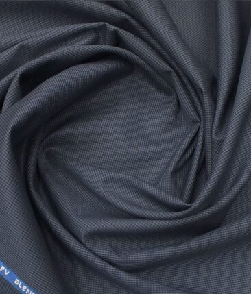 J.Hampstead by Siyaram's Men's Air Foce Blue Structured Poly Viscose Trouser Fabric (Unstitched - 1.25 Mtr)
