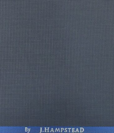 J.Hampstead by Siyaram's Men's Air Foce Blue Structured Poly Viscose Trouser Fabric (Unstitched - 1.25 Mtr)