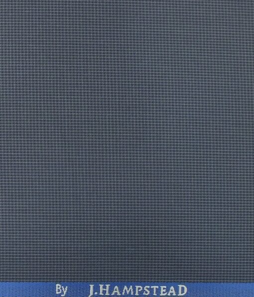 J.Hampstead by Siyaram's Men's Air Foce Blue Structured Poly Viscose Trouser Fabric (Unstitched - 1.25 Mtr)