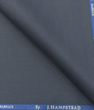 J.Hampstead by Siyaram's Men's Air Foce Blue Structured Poly Viscose Trouser Fabric (Unstitched - 1.25 Mtr)