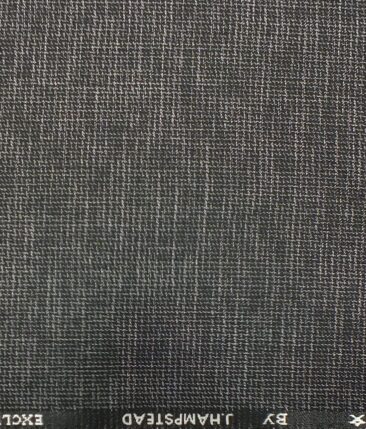 J.Hampstead by Siyaram's Men's Black & Silver Structured Poly Viscose Trouser Fabric (Unstitched - 1.25 Mtr)