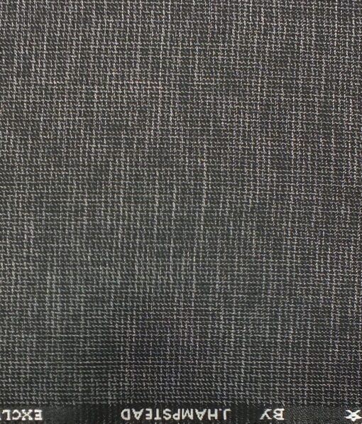J.Hampstead by Siyaram's Men's Black & Silver Structured Poly Viscose Trouser Fabric (Unstitched - 1.25 Mtr)