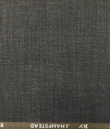 J.Hampstead by Siyaram's Men's Brown Self Check Poly Viscose Trouser Fabric (Unstitched - 1.25 Mtr)