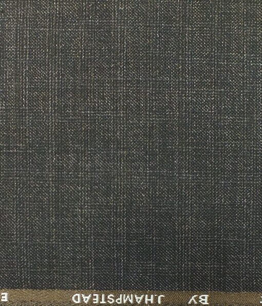 J.Hampstead by Siyaram's Men's Brown Self Check Poly Viscose Trouser Fabric (Unstitched - 1.25 Mtr)