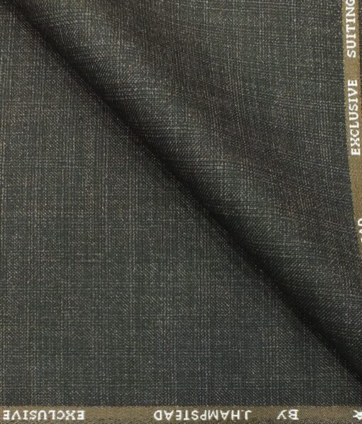 J.Hampstead by Siyaram's Men's Brown Self Check Poly Viscose Trouser Fabric (Unstitched - 1.25 Mtr)