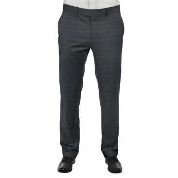 J.Hampstead by Siyaram's Men's Dark Blue Checks Poly Viscose Trouser Fabric (Unstitched - 1.25 Mtr)