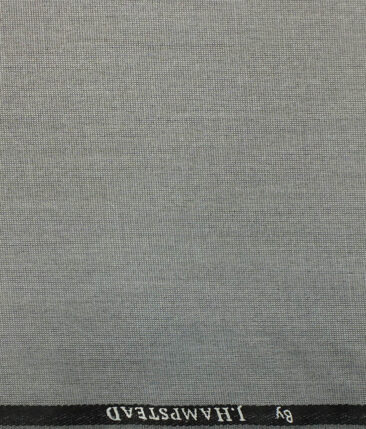 J.Hampstead by Siyaram's Men's Light Silver Grey Structured Poly Viscose Trouser Fabric (Unstitched - 1.25 Mtr)