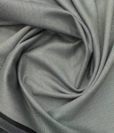 J.Hampstead by Siyaram's Men's Silver Grey Structured Poly Viscose Trouser Fabric (Unstitched - 1.25 Mtr)