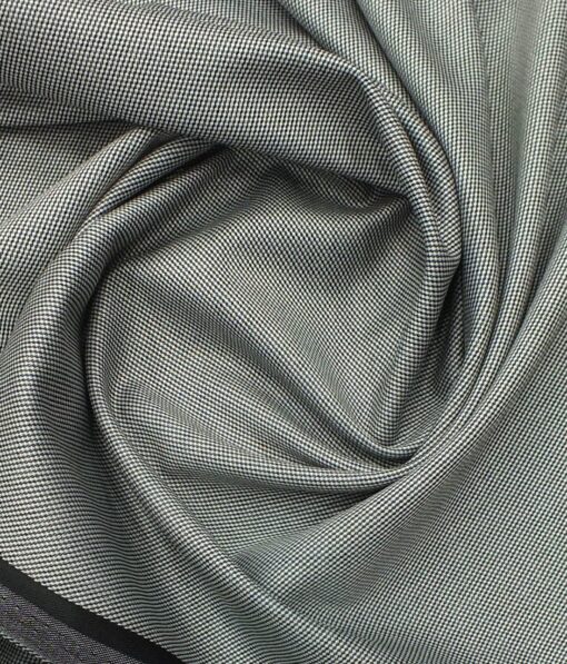 J.Hampstead by Siyaram's Men's Silver Grey Structured Poly Viscose Trouser Fabric (Unstitched - 1.25 Mtr)