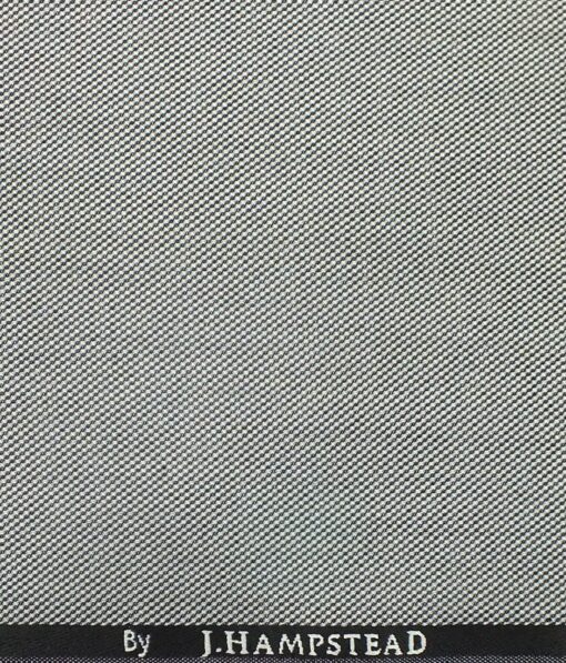 J.Hampstead by Siyaram's Men's Silver Grey Structured Poly Viscose Trouser Fabric (Unstitched - 1.25 Mtr)