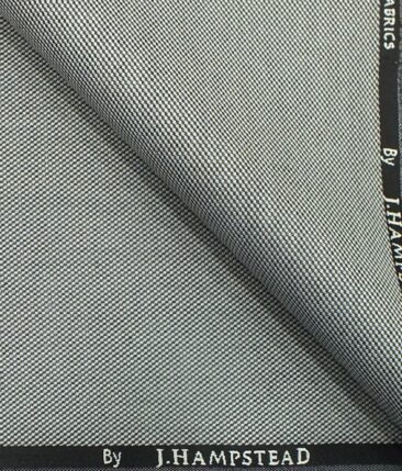 J.Hampstead by Siyaram's Men's Silver Grey Structured Poly Viscose Trouser Fabric (Unstitched - 1.25 Mtr)