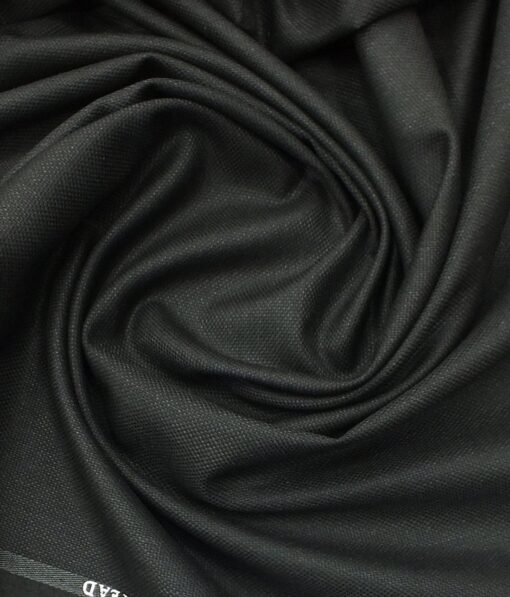 J.Hampstead by Siyaram's Men's Blackish Grey Structured Poly Viscose Trouser Fabric (Unstitched - 1.25 Mtr)