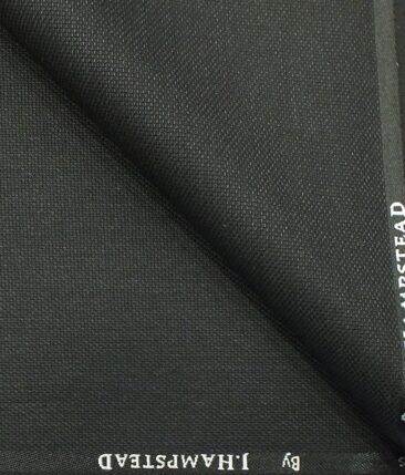 J.Hampstead by Siyaram's Men's Blackish Grey Structured Poly Viscose Trouser Fabric (Unstitched - 1.25 Mtr)