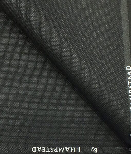 J.Hampstead by Siyaram's Men's Blackish Grey Structured Poly Viscose Trouser Fabric (Unstitched - 1.25 Mtr)
