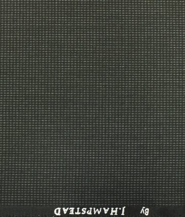 J.Hampstead by Siyaram's Men's Blackish Grey Structured Poly Viscose Trouser Fabric (Unstitched - 1.25 Mtr)