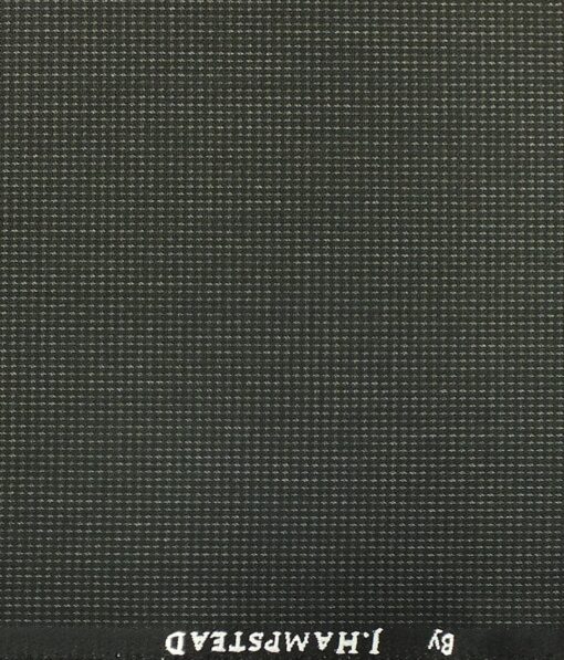J.Hampstead by Siyaram's Men's Blackish Grey Structured Poly Viscose Trouser Fabric (Unstitched - 1.25 Mtr)