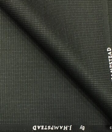 J.Hampstead by Siyaram's Men's Blackish Grey Structured Poly Viscose Trouser Fabric (Unstitched - 1.25 Mtr)