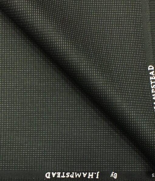 J.Hampstead by Siyaram's Men's Blackish Grey Structured Poly Viscose Trouser Fabric (Unstitched - 1.25 Mtr)
