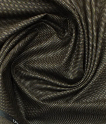 J.Hampstead by Siyaram's Men's Coffee Brown Structured Poly Viscose Trouser Fabric (Unstitched - 1.25 Mtr)