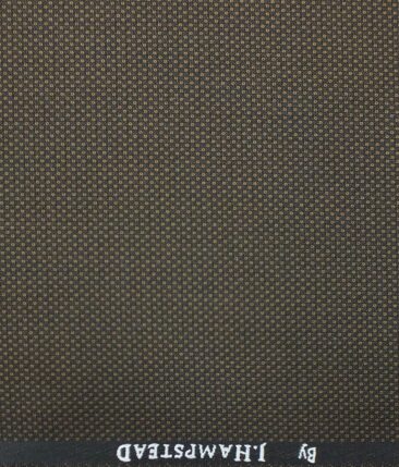 J.Hampstead by Siyaram's Men's Coffee Brown Structured Poly Viscose Trouser Fabric (Unstitched - 1.25 Mtr)