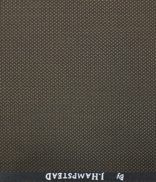 J.Hampstead by Siyaram's Men's Coffee Brown Structured Poly Viscose Trouser Fabric (Unstitched - 1.25 Mtr)