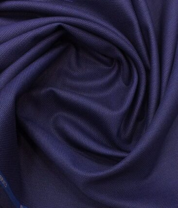 J.Hampstead by Siyaram's Men's Bright Royal Blue Structured Poly Viscose Trouser Fabric (Unstitched - 1.25 Mtr)